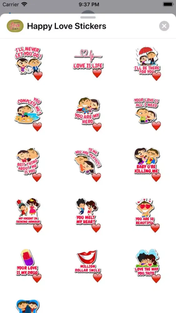 Happy Love Stickers Screenshots
