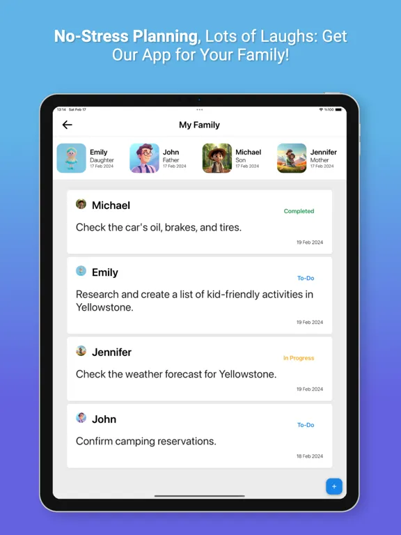 Fam: Location, Task, Calendar iPad  سکرین شاٹس