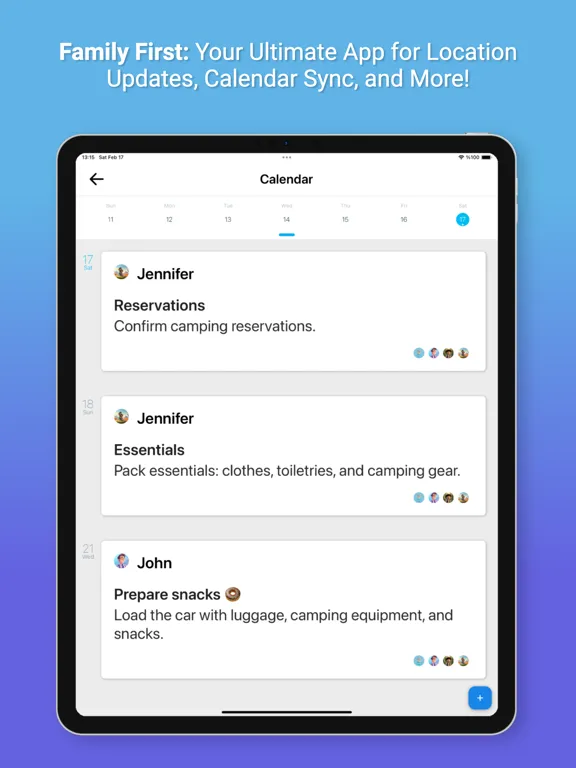 Fam: Location, Task, Calendar iPad  سکرین شاٹس