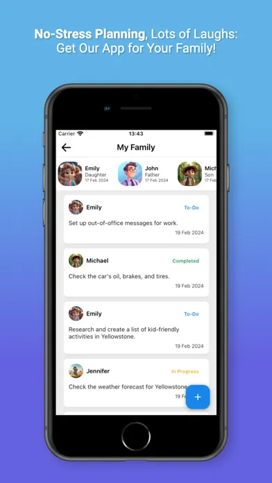 Fam: Location, Task, Calendar سکرین شاٹس
