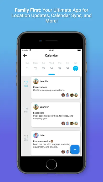 Fam: Location, Task, Calendar سکرین شاٹس