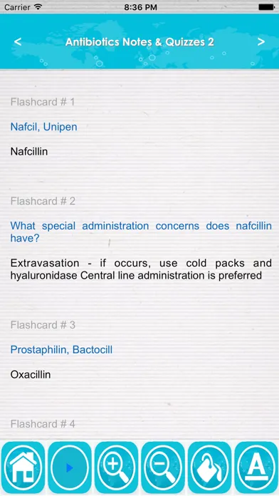 Ảnh chụp màn hình của Antibiotics Exam Review App