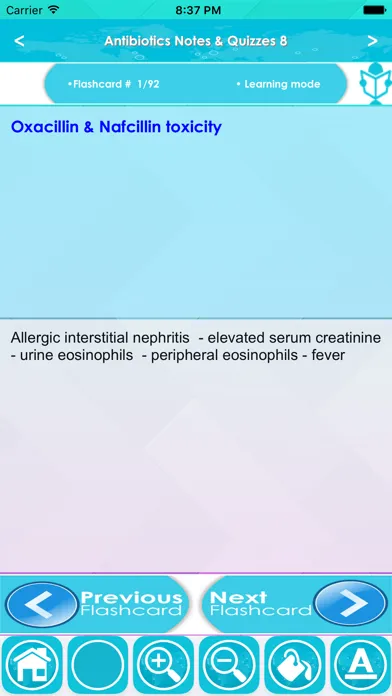 Ảnh chụp màn hình của Antibiotics Exam Review App