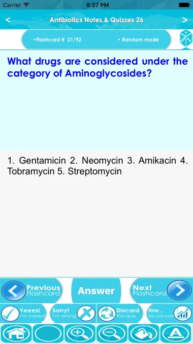 Ảnh chụp màn hình của Antibiotics Exam Review App