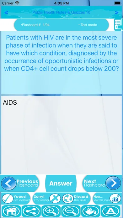 Public Health Exam Review App Screenshots