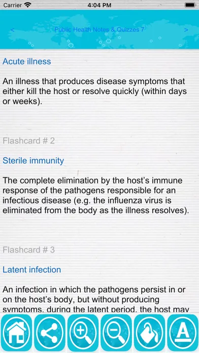 Public Health Exam Review App Screenshots
