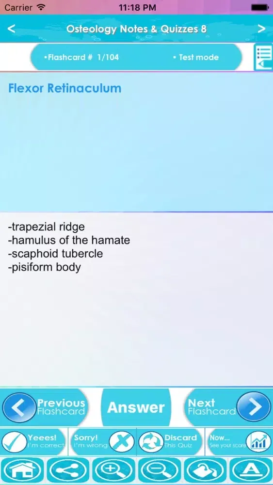 ภาพหน้าจอของ Osteology Exam Review App: Q&A