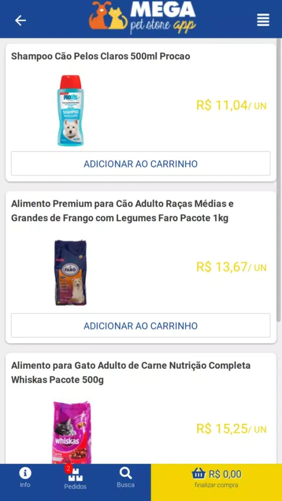 Tangkapan layar Mega Pet Store APP