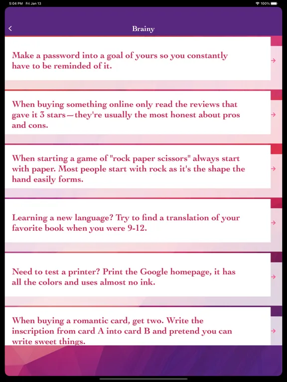 ภาพหน้าจอของ Life Hacks Pro & Weird Facts iPad 