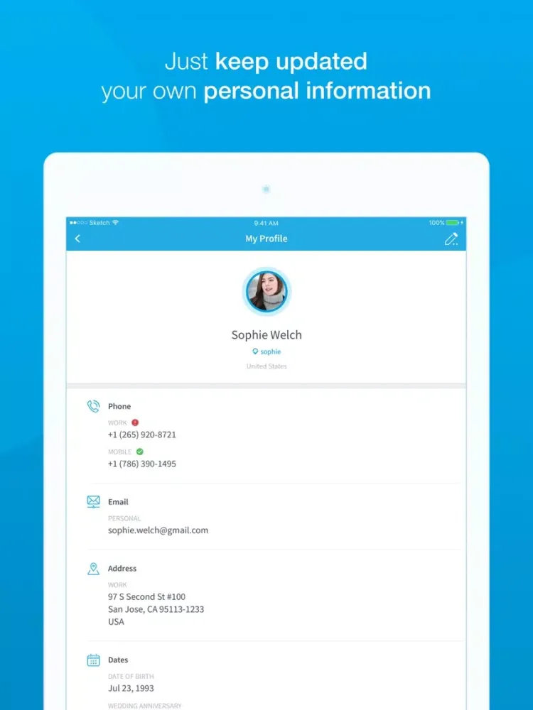 Zrzuty ekranu Lifekee Contact Address Book iPad 