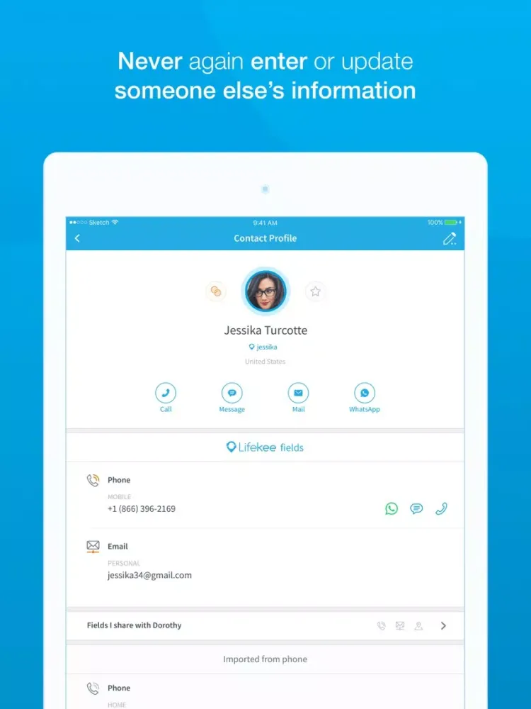 Zrzuty ekranu Lifekee Contact Address Book iPad 