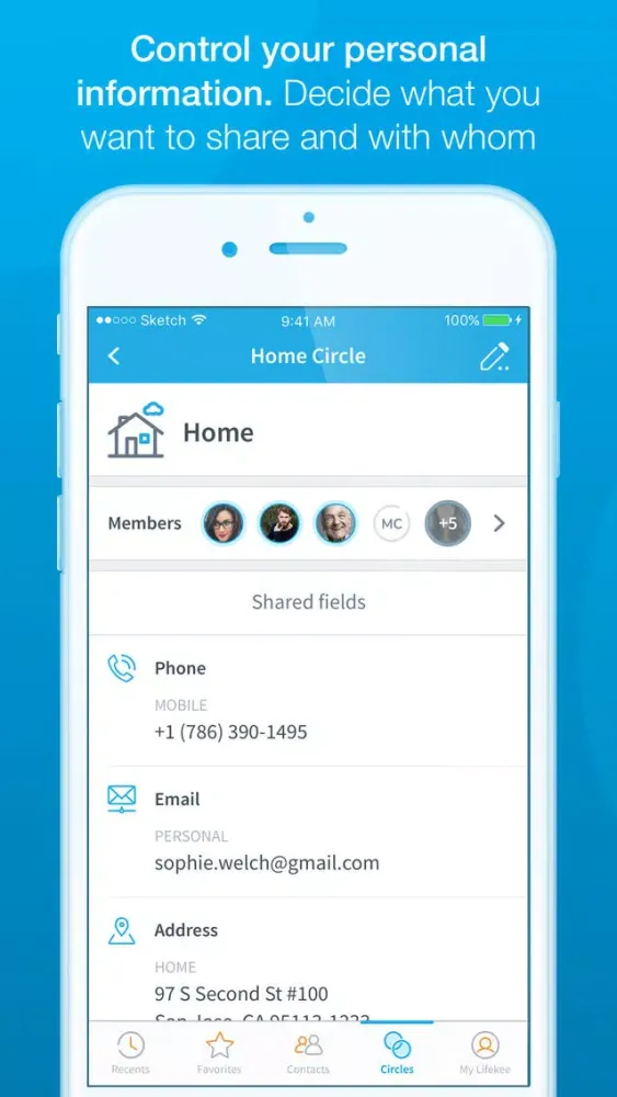 Zrzuty ekranu Lifekee Contact Address Book