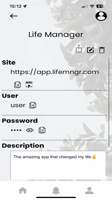 Screenshot di Life Manager Service