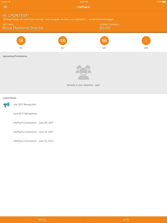 Ảnh chụp màn hình của LifePharm Backoffice iPad 