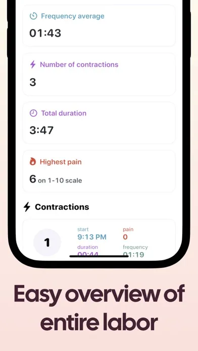 Capturas de tela do Contraction Timer Counter