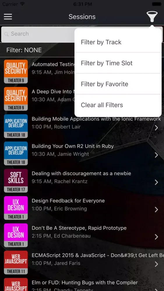Stir Trek App Screenshots