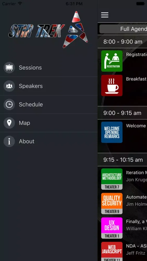 Stir Trek App Screenshots