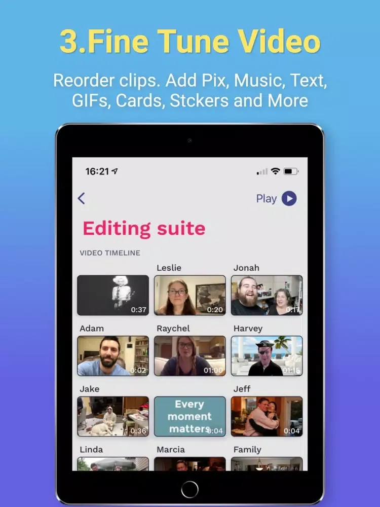 Celebrate: group video gifts iPad  Screenshots