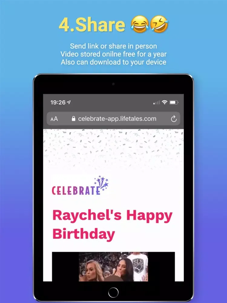 Celebrate: group video gifts iPad  Screenshots