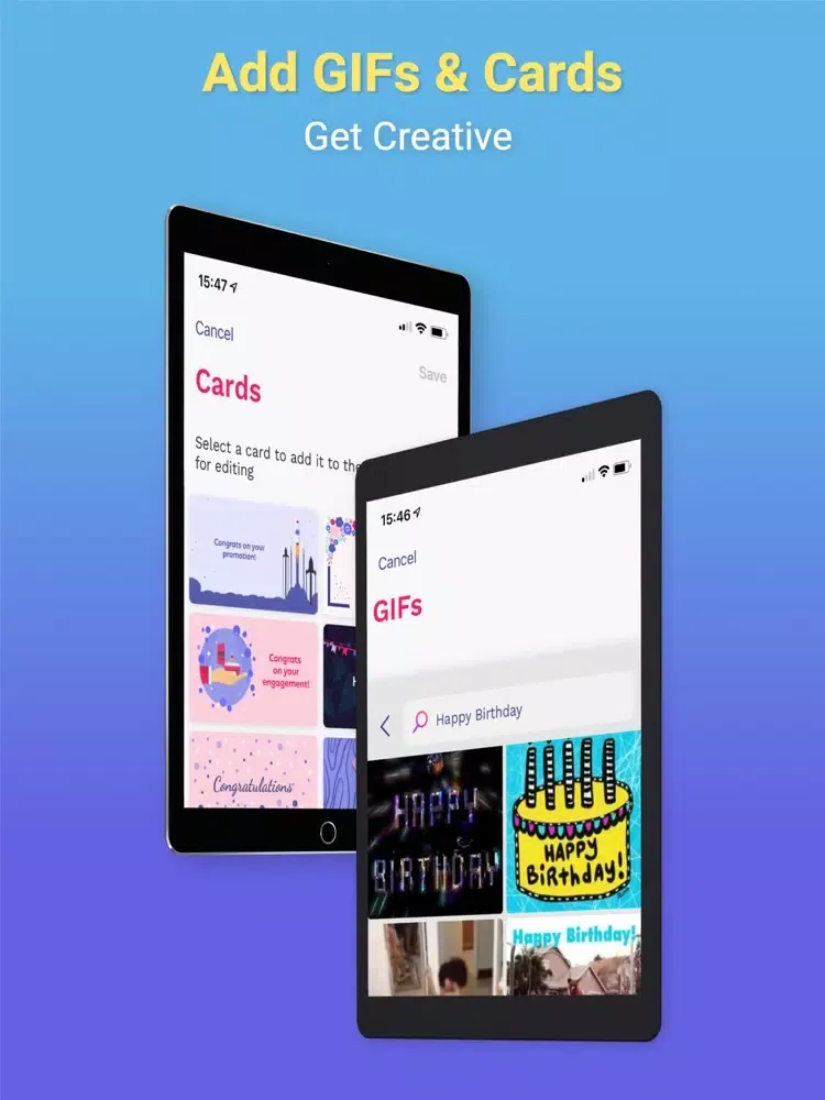 Celebrate: group video gifts iPad  Screenshots