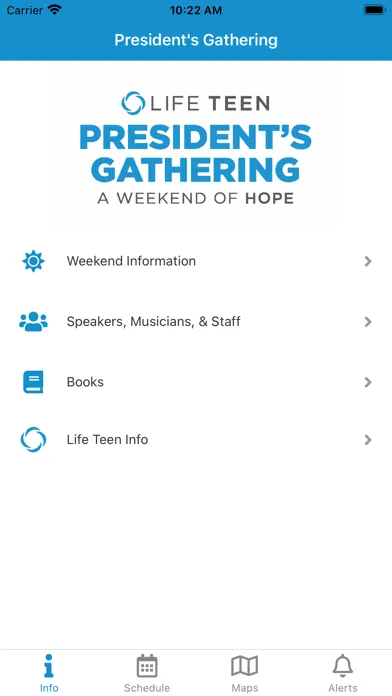 Capturas de tela do Life Teen Presidents Gathering