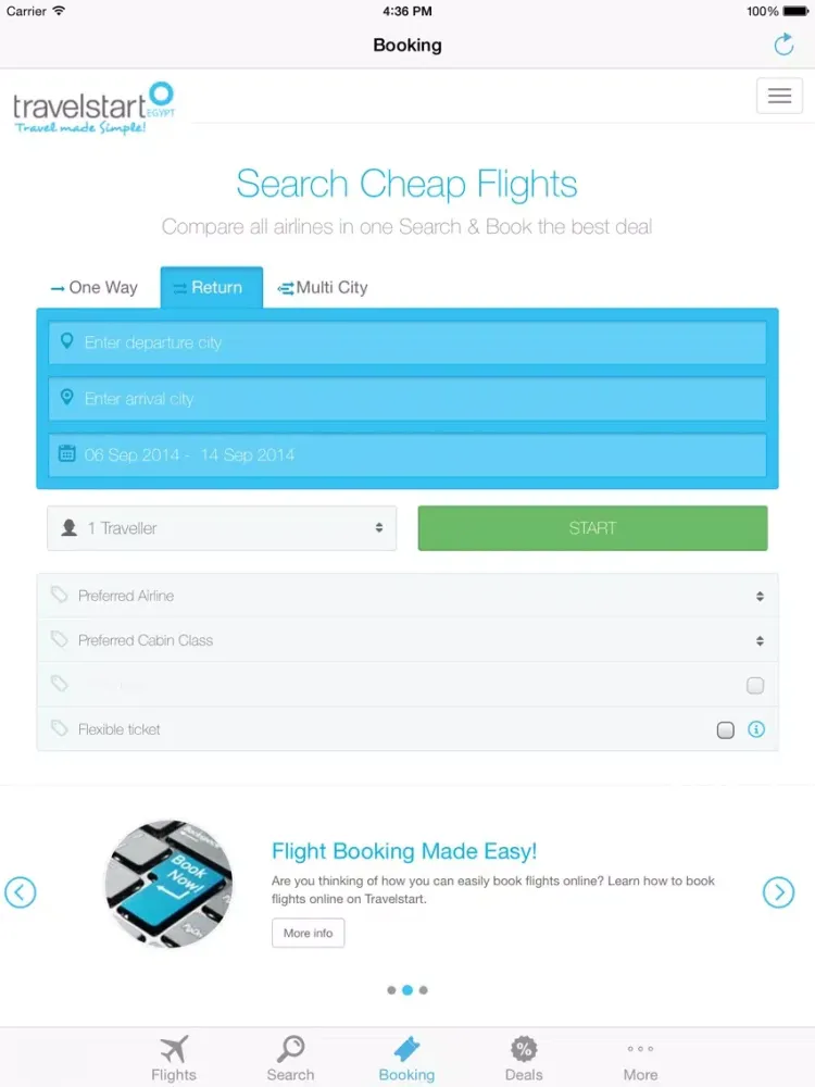 Ảnh chụp màn hình của Cairo Airport iPad 
