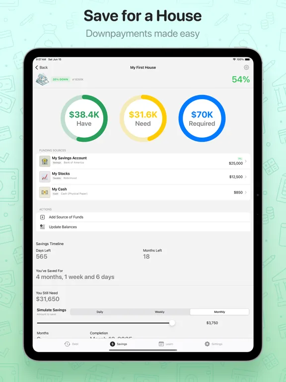 ภาพหน้าจอของ DownPay: Track Debt & Savings iPad 
