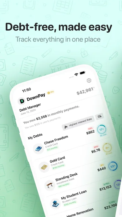 ภาพหน้าจอของ DownPay: Track Debt & Savings