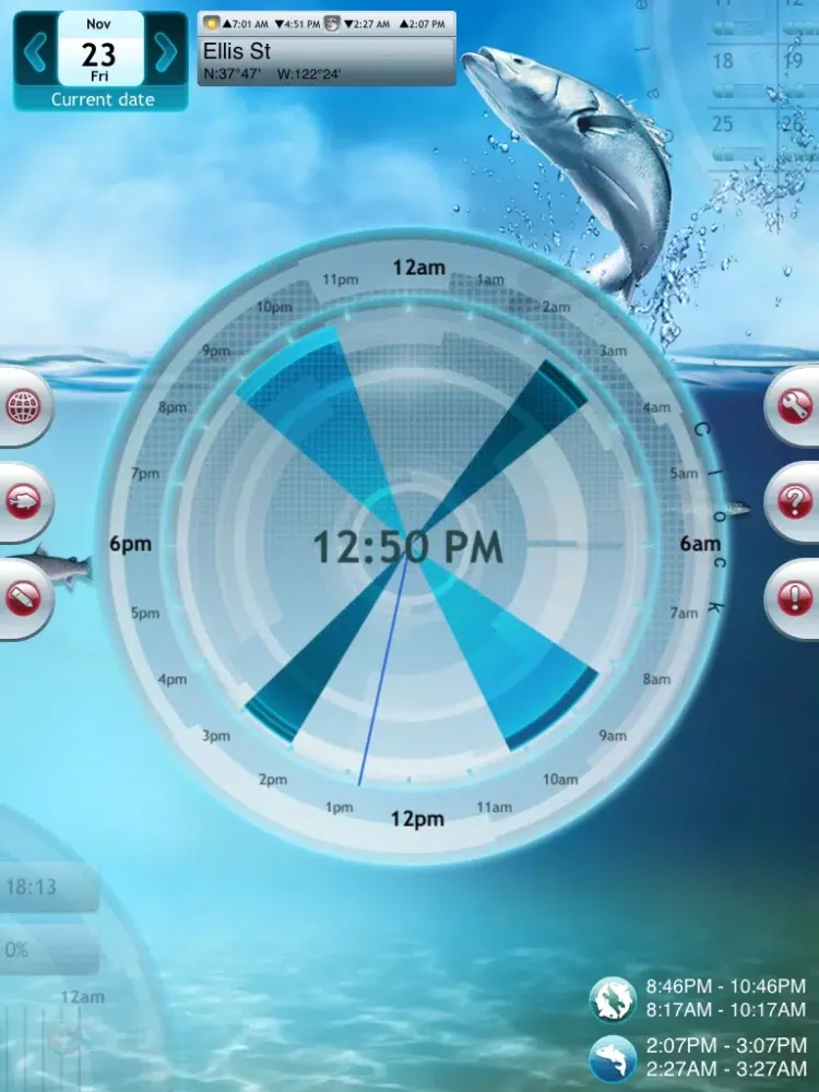Fishing Deluxe Plus -- Best Fishing Times Calendar iPad 应用截图