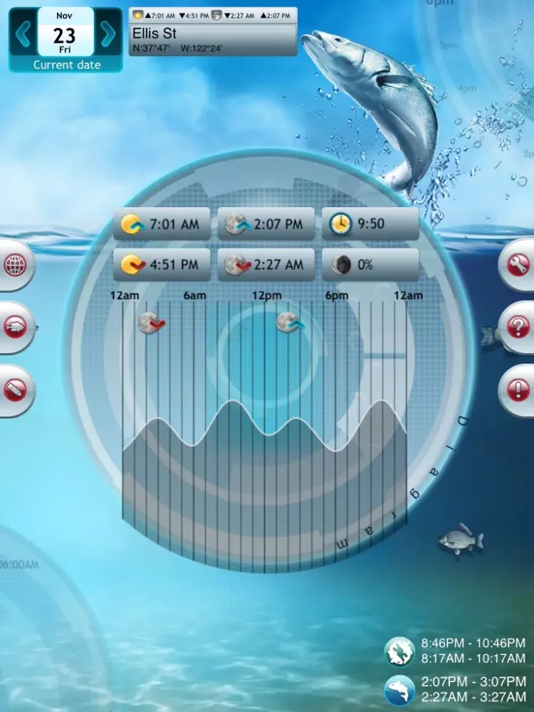 Fishing Deluxe Plus -- Best Fishing Times Calendar iPad 应用截图