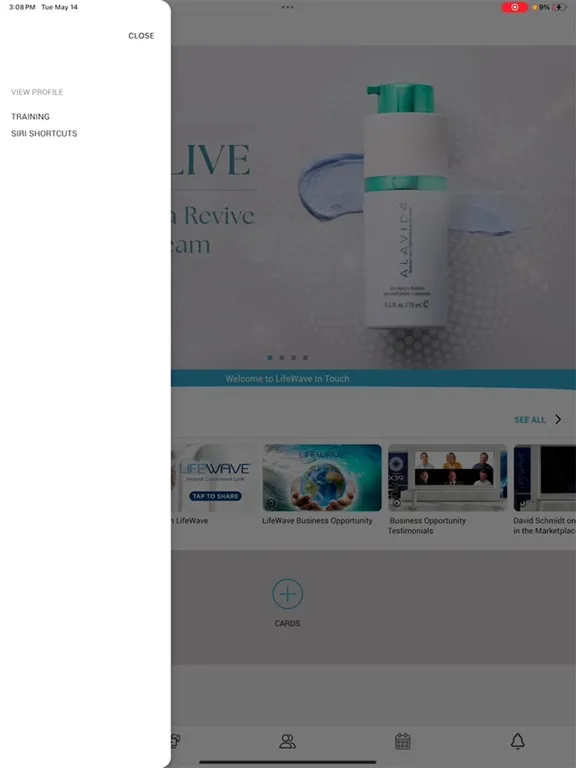 LifeWave InTouch iPad  스크린샷