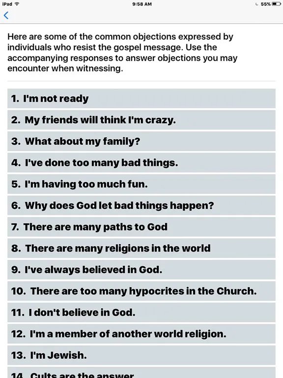 Share Jesus Without Fear iPad  스크린샷