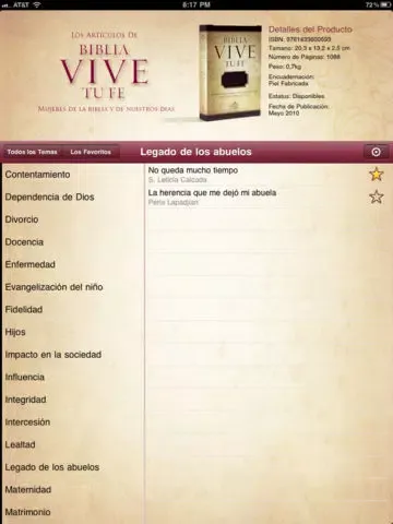 Captures d'écran de Los Artículos De Biblia Vive Tu Fe iPad 