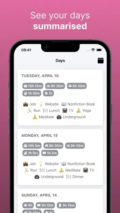 Lifey - Time & Habit Tracker سکرین شاٹس