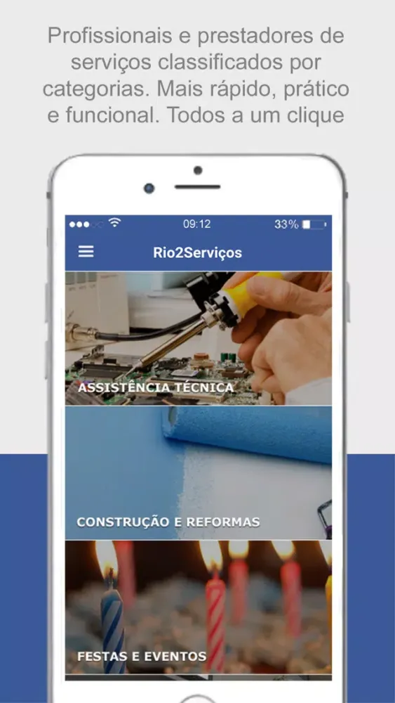 Capturas de tela do Rio2Servicos