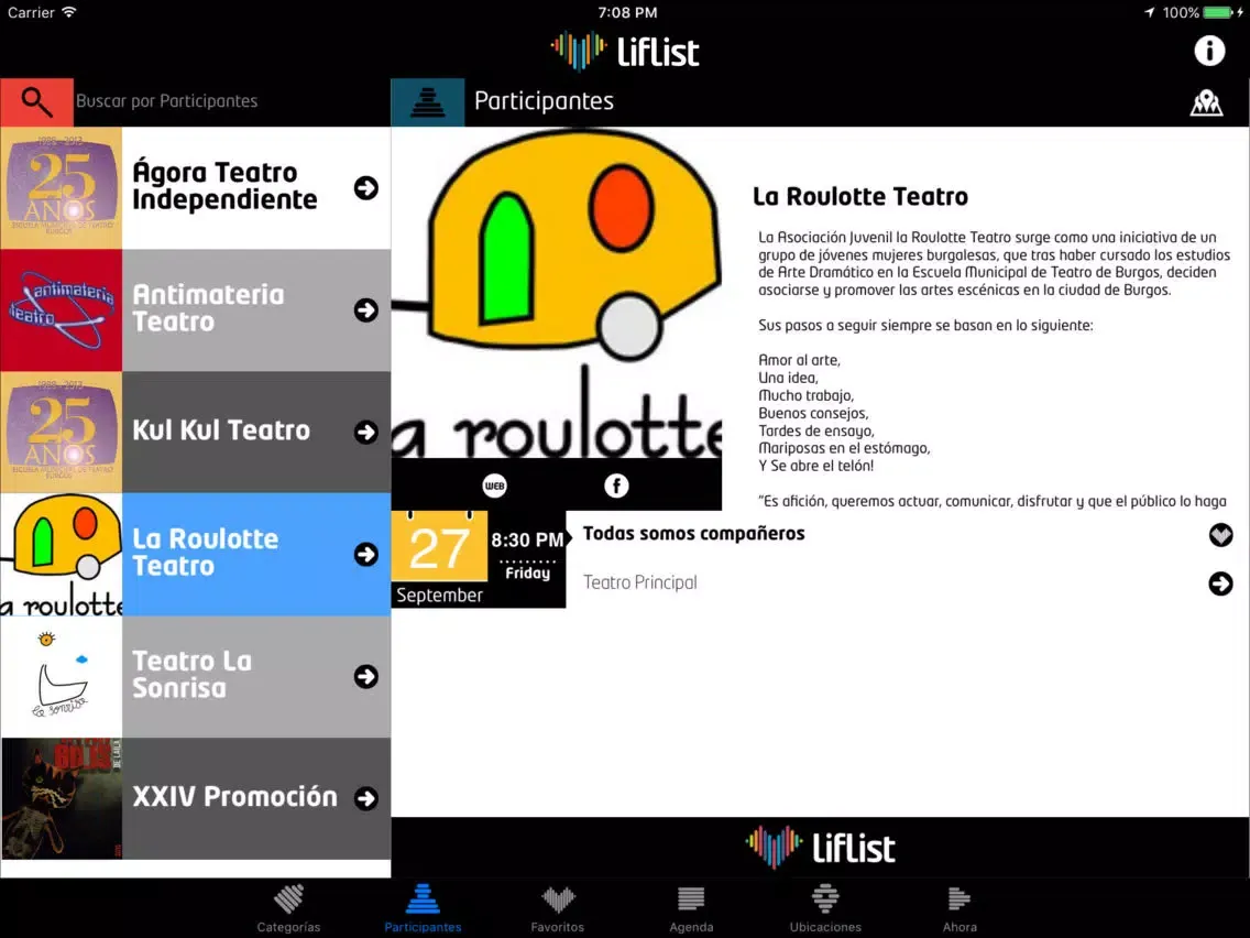 Festival Escuela Municipal de Teatro iPad 应用截图