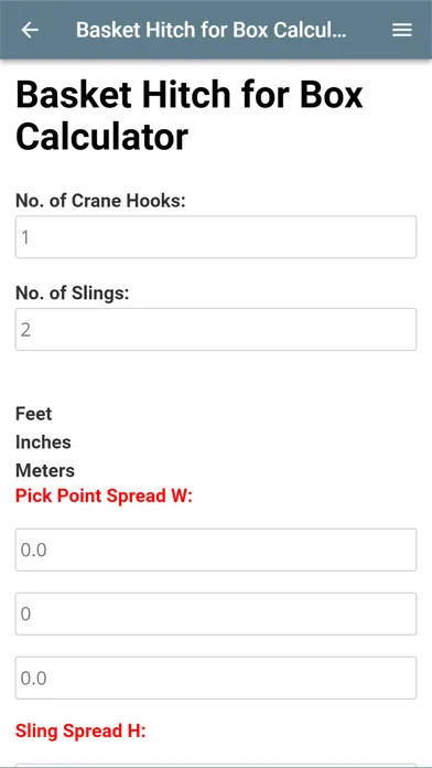 Screenshot di Lift-All Sling Calculator