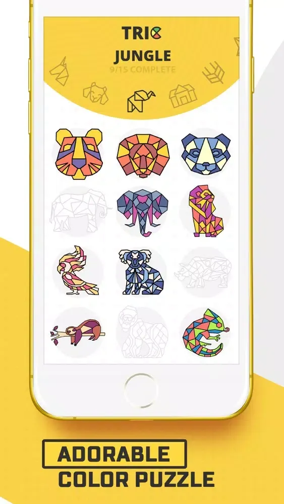 Capturas de tela do Trio - Polygon Coloring Puzzle