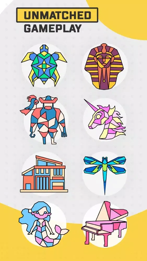 Capturas de tela do Trio - Polygon Coloring Puzzle