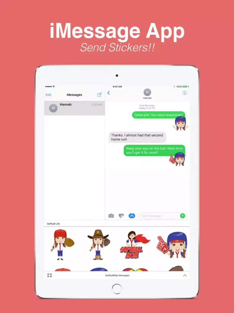 Capturas de pantalla de SoftballMoji and Stickers iPad 