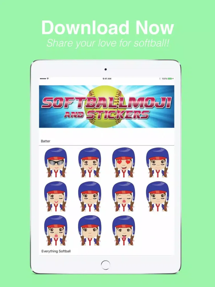 Capturas de pantalla de SoftballMoji and Stickers iPad 