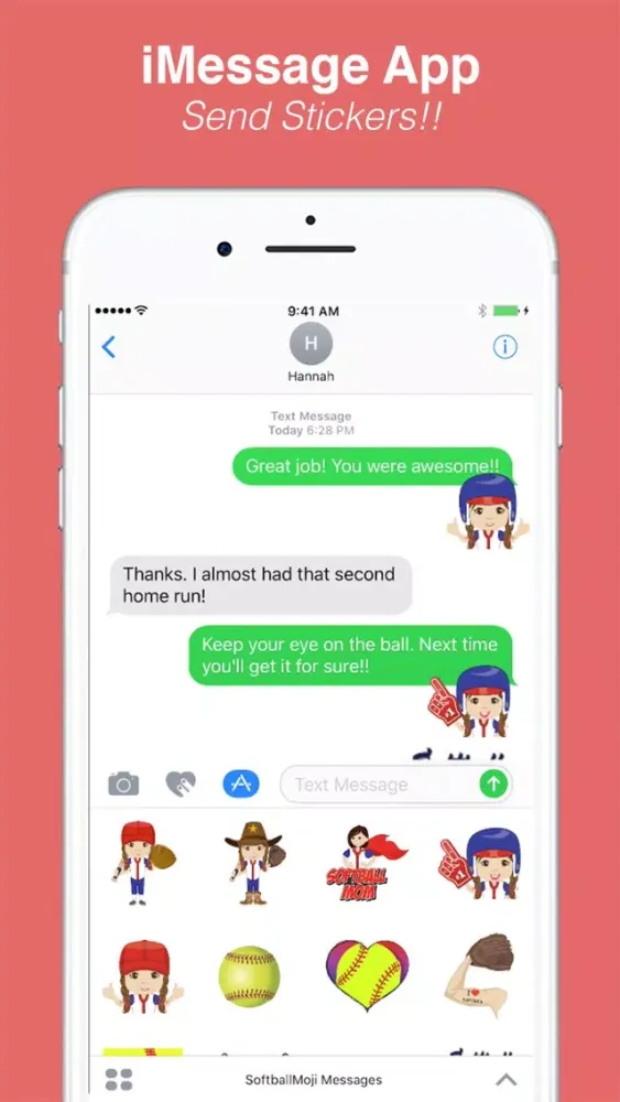 Capturas de pantalla de SoftballMoji and Stickers