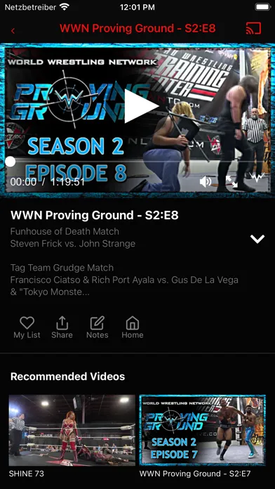 World Wrestling Network سکرین شاٹس