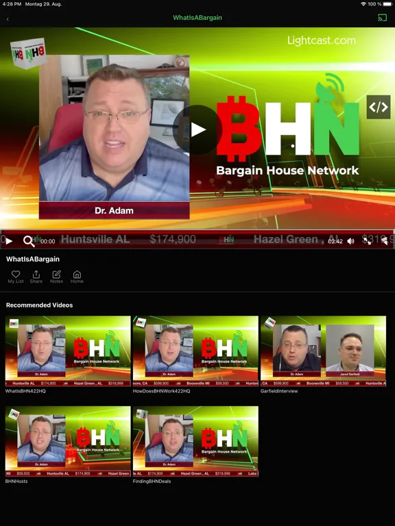 Bargain House Network iPad  Screenshots