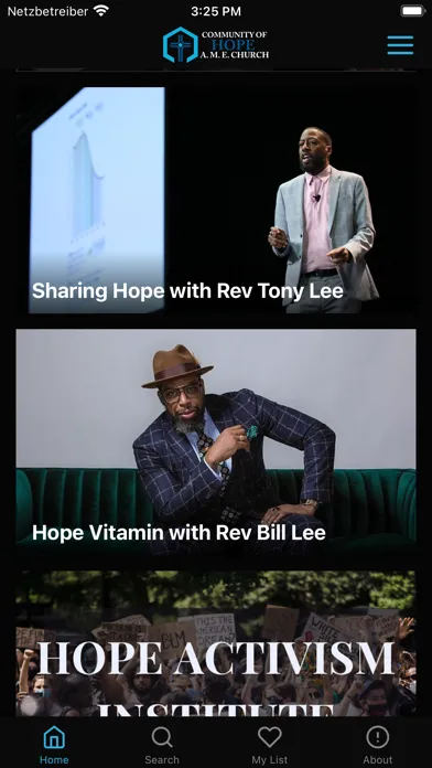 Tangkapan skrin Community Of Hope AME TV