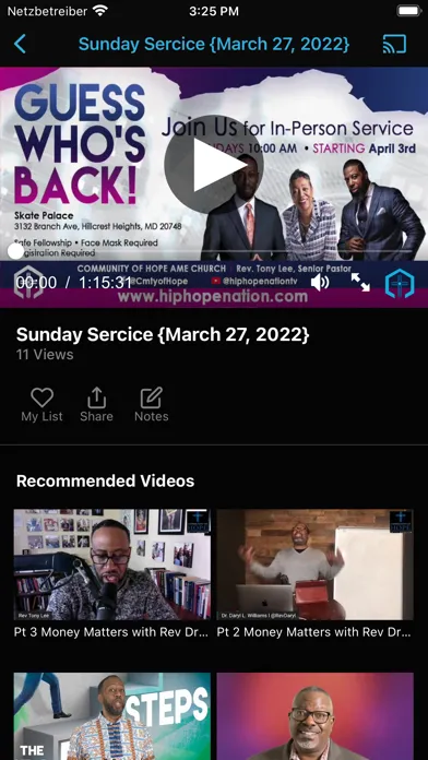 Tangkapan skrin Community Of Hope AME TV
