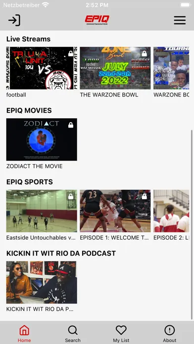 Capturas de pantalla de EPIQ TV