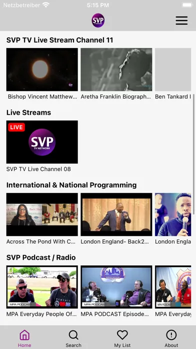 Tangkapan skrin SVP TV