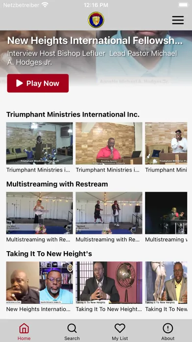 Capturas de tela do Triumphant Life TV Network