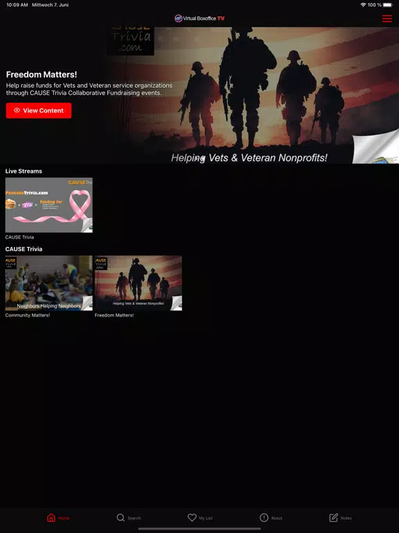 VBO.tv iPad  स्क्रीनशॉट